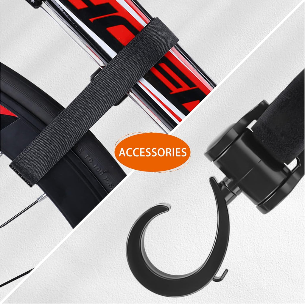 Skiennix Bike Rack - Durable Wall Mount Bicycle Storage Hook for Indoor Use | 2-Pack
