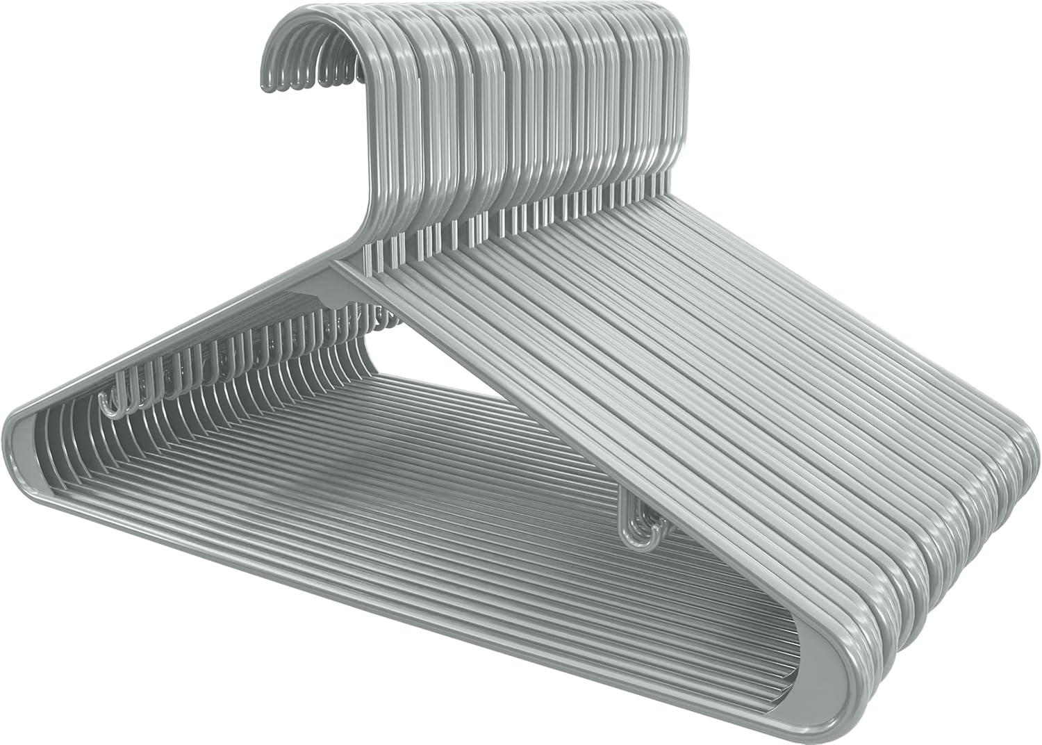 Utopia Home Plastic Hangers 50 Pack - Durable Space-Saving Clothes Organizers - Essential for Shirts, Pants & Coats (Grey)