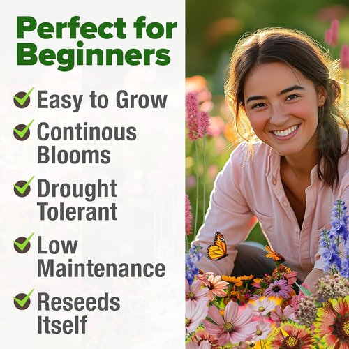 HOME GROWN Premium Monarch Butterfly Wildflower Seeds Mix - 20,000+ Non-GMO Milkweed Seeds for Pollinator Gardens | 2oz Perennial Flower Seeds