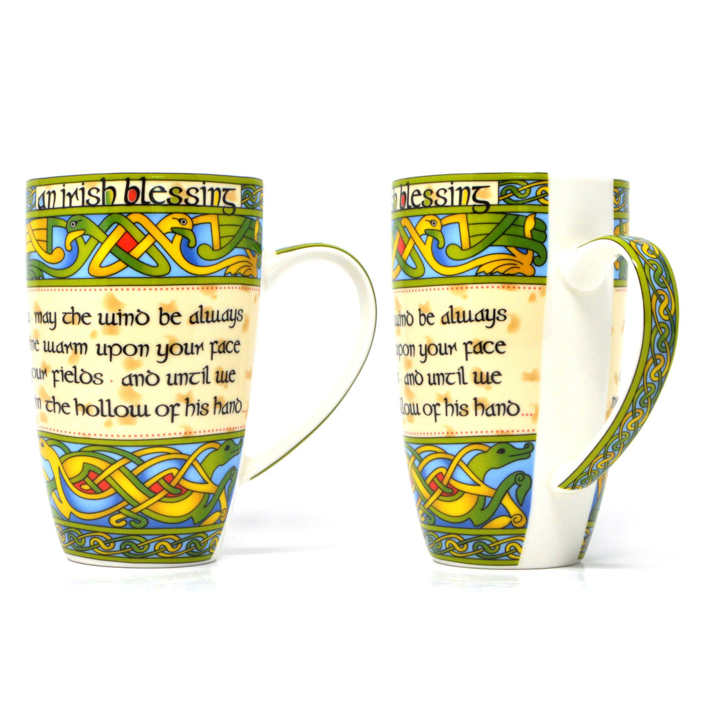 Royal Tara Irish Blessing Mug Set - Two Coordinating Mugs in Irish Gift Box