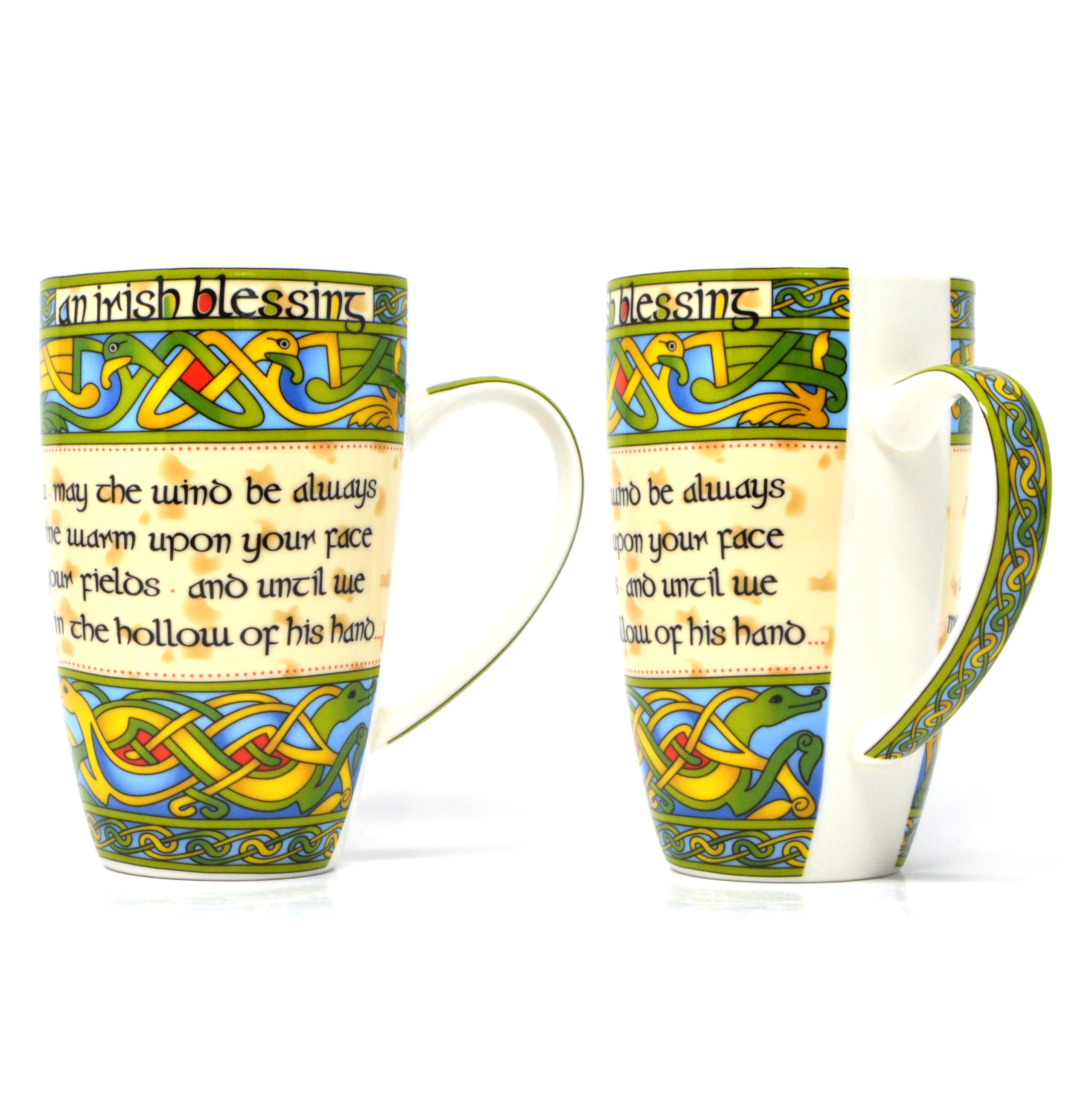 Royal Tara Irish Blessing Mug Set - Two Coordinating Mugs in Irish Gift Box