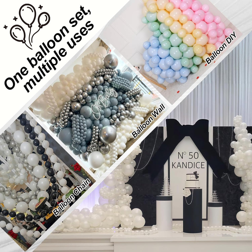 Pearl White Linking Balloons - 100PCS 6 Inch Quick Link Balloons for Wedding & Party Decorations