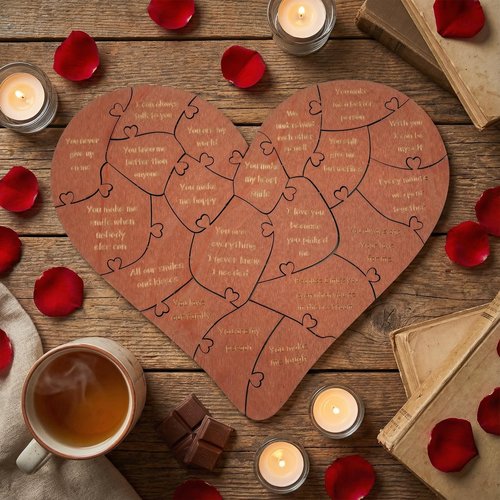 20 Reasons Why I Love You Gift Box, Valentine Romantic Heart Puzzle Box for Him, Her – Valentines, Anniversary Wedding Gifts for Boyfriend, Girlfriend, Husband, Wife Relationship Gifts Ideas