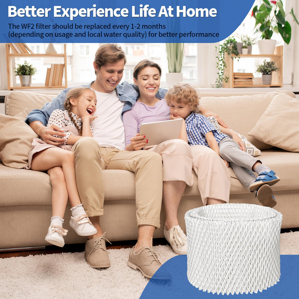 WF2 Humidifier Wicking Filters, Compatible with V icks Humidifier V3100 V3500 V3700 V3900, Kaz 3020, Fits for Honey well HCM-300T HCM-350 WA-8D, Sun beam 1118 1119 Series, Envira caire ECM-500, 2 Pack