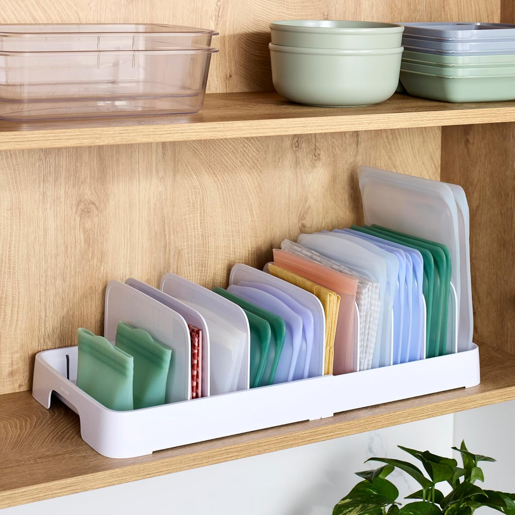 YouCopia StoraLid Food Container Lid Organizer - Expandable with Tall Dividers, 40 Lid Capacity