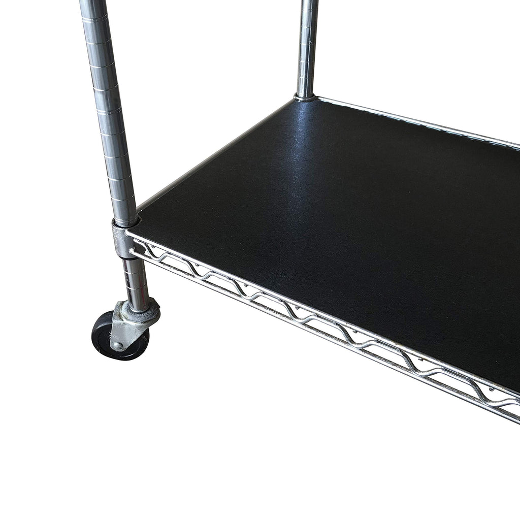 RESILIA Shelf Liner Set for Wire Shelving Rack – 4 Pack, 18 Inch Long x 48 Inch Wide, Black Plastic Vinyl Covers for Kitchen, Pantry, & Garage Racks, Made in The USA