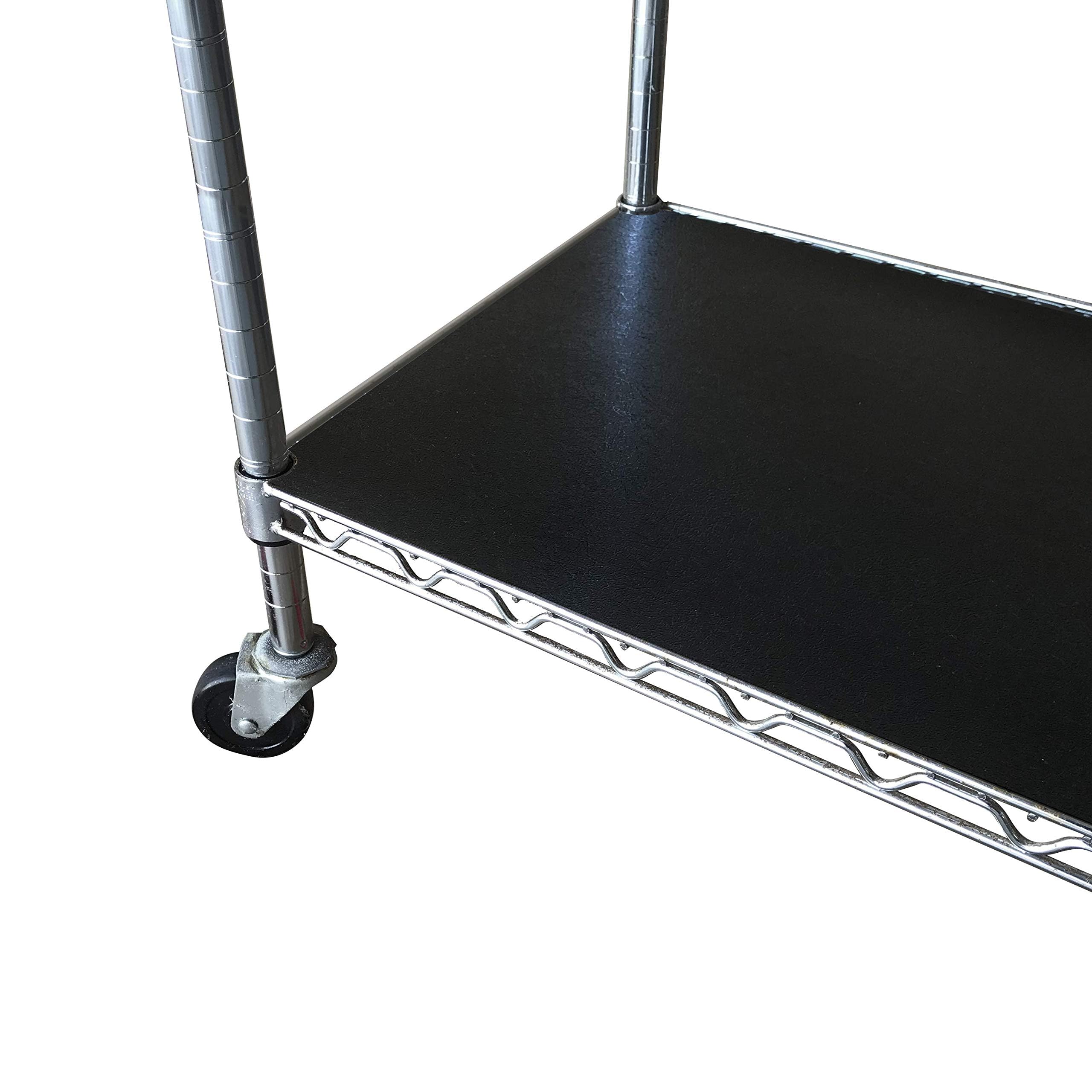 RESILIA Shelf Liner Set for Wire Shelving Rack – 4 Pack, 18 Inch Long x 48 Inch Wide, Black Plastic Vinyl Covers for Kitchen, Pantry, & Garage Racks, Made in The USA