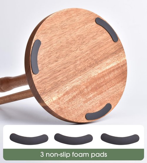 CHAUNCEY HOME Farmhouse Acacia Wood Paper Towel Holder, Weighted Base for Kitchen & Bathroom, One-Handed Operation, EPTHA, Standing Towel Roll Organizer, for Standard & Large Rolls, Large