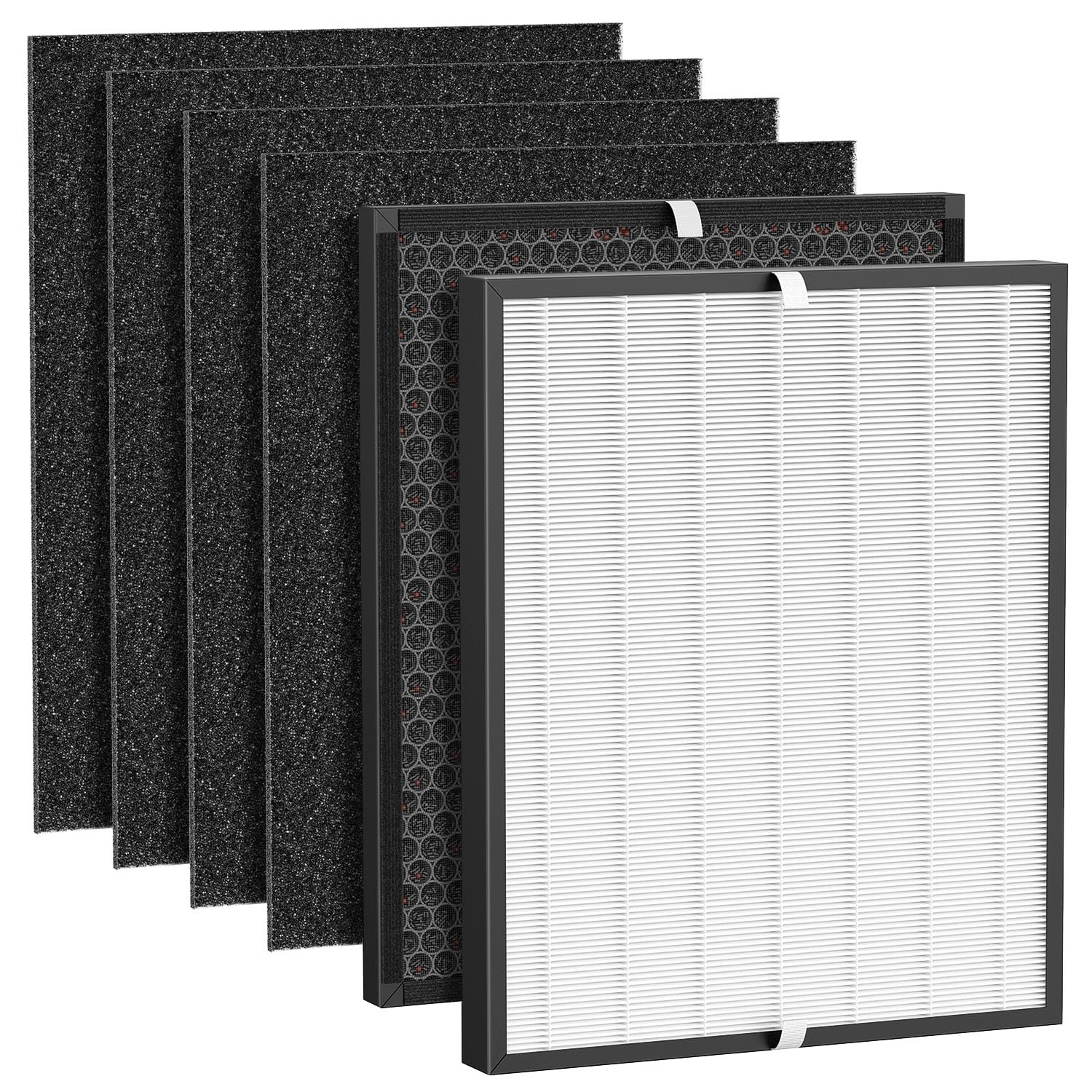 Elnuliros Replacement Filter Compatible with AD3000 AD3000M AD3000Pro Air Cleaner Puri-Fier, Not for AD3500 Version, Include 1 Premium Filter + 1 Carbon Filter + 4 Pre-Filters