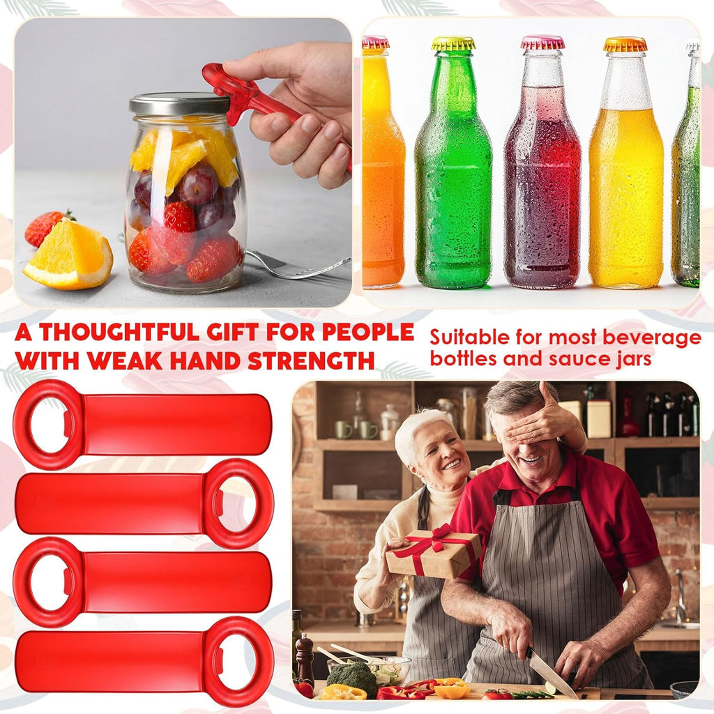 Skiennix Jar Lid Opener Set - 4 Pcs Easy Grip Tool for Seniors & Arthritis Relief | Kitchen Accessory