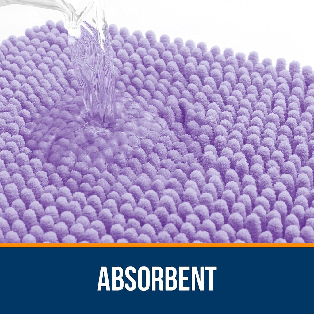 OLANLY Large Bath Rugs - Extra Soft Chenille with Quick-Dry Rubber Backing | 40x32 Lavender