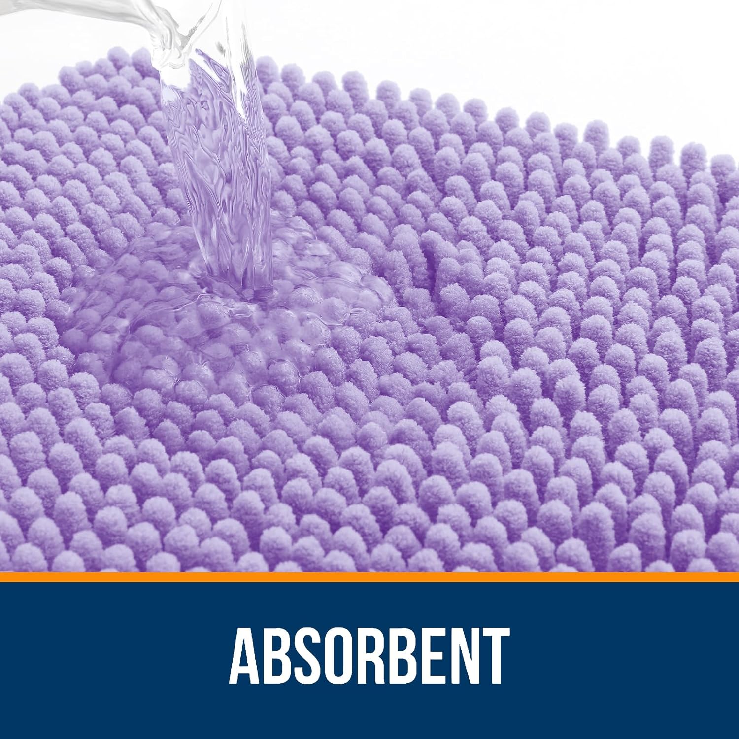 OLANLY Bathroom Runner Rugs - Soft Absorbent Chenille with Rubber Backing | Quick Dry 59x24 Lavender Bath Mat