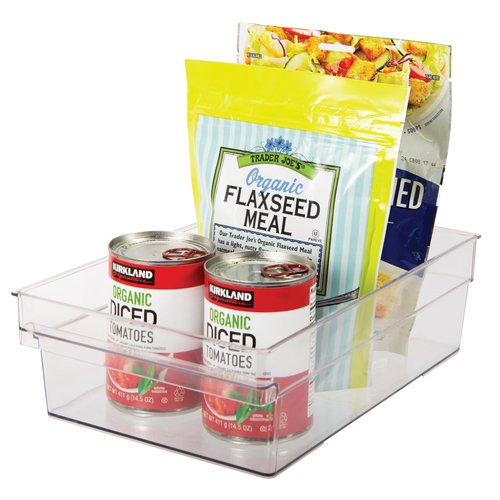 Oggi Easi-Grab Cabinet/Drawer Storage Bin - Clear, Ideal for Kitchen Organization, Pantry Storage, Fridge Organizing - 14 x 8 x 4
