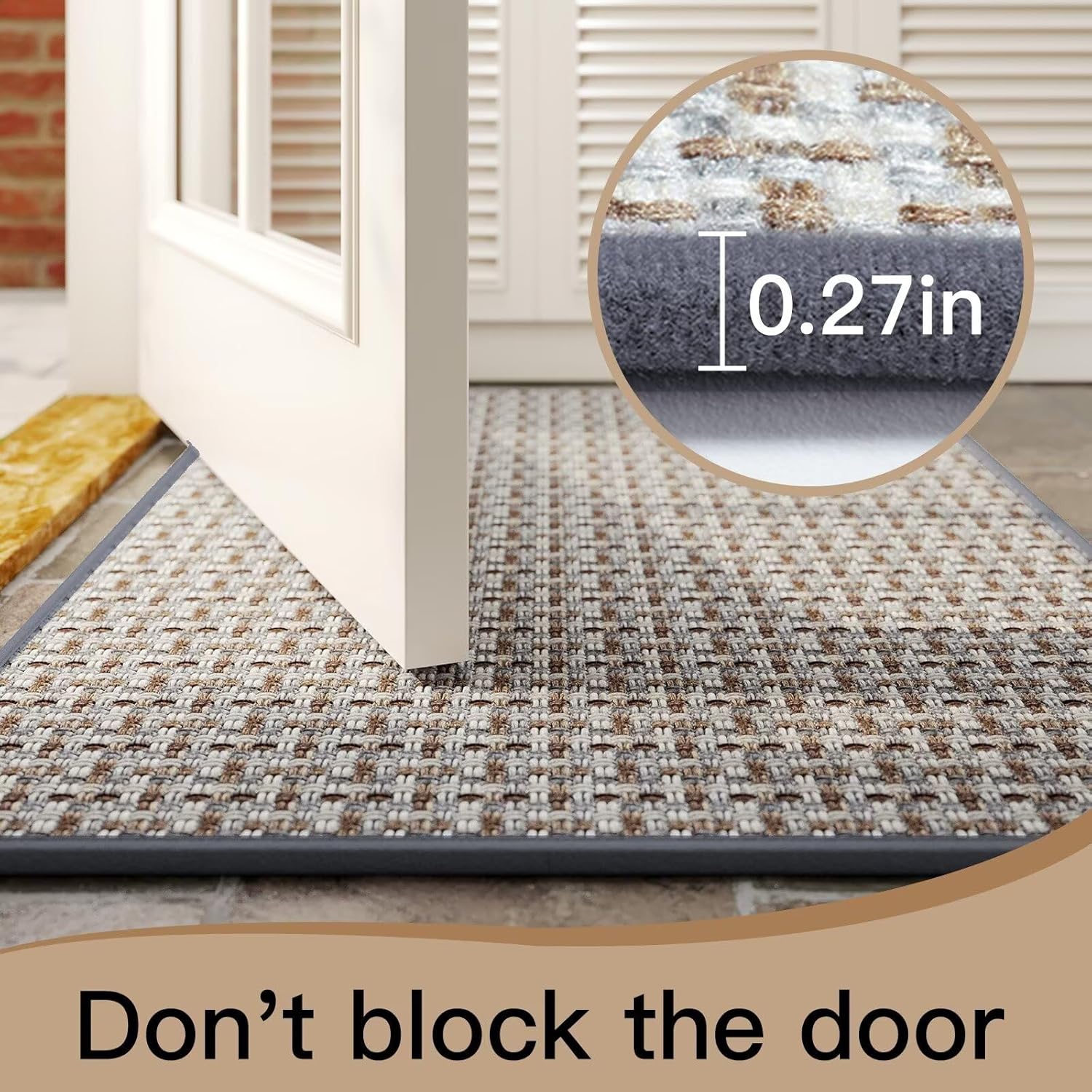 Regine Switzerland Door Mat - Indoor Entrance Dirt Resistant & Absorbent | 17"x30" Gray Non-Slip Design