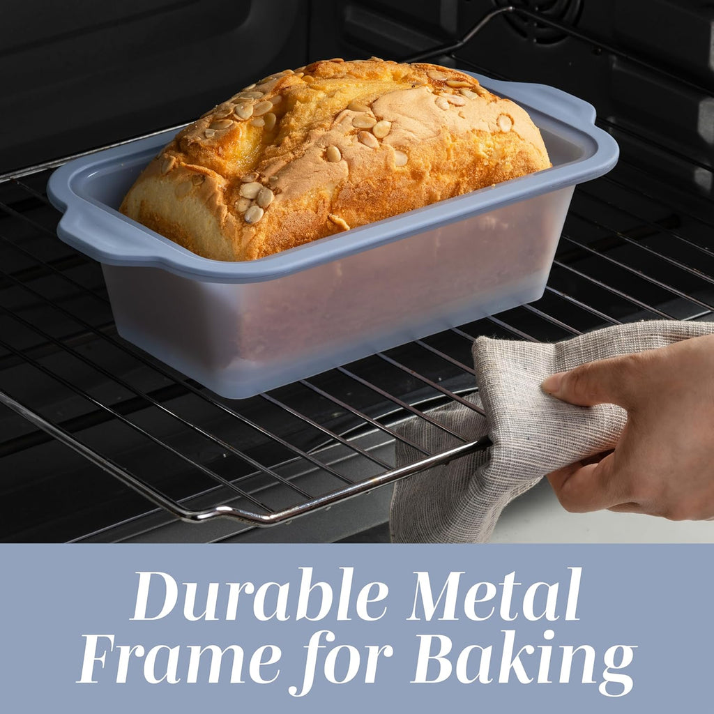 Cook With Color 17-Piece Silicone Baking Pan Set - Non-Stick Muffin Pans & Flexible Cake Molds with Measuring Cups