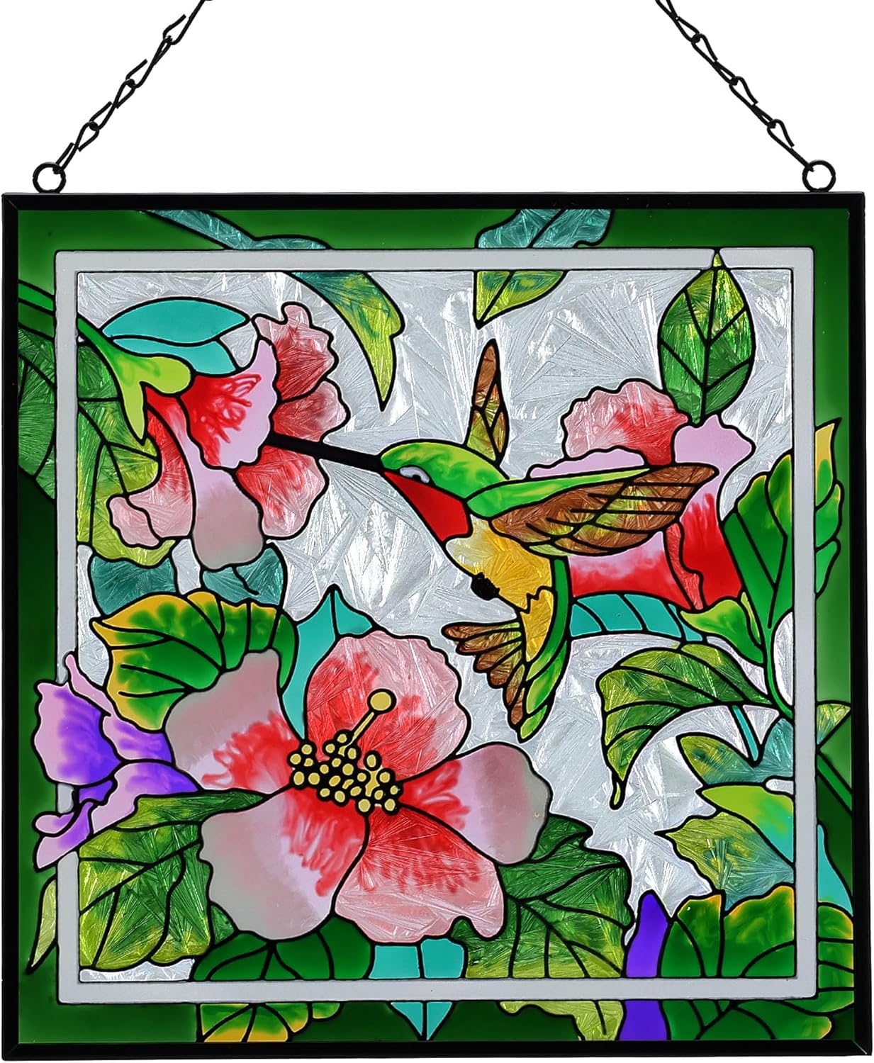 Stained Glass Suncatcher - Handcrafted Hummingbird Window Decor | Colorful Light Catcher Gift for Home