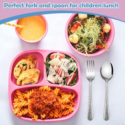 E-far Toddler Forks and Spoons Set - 10-Piece Stainless Steel Utensils for Safe Self-Feeding | Non-Toxic & Dishwasher Safe