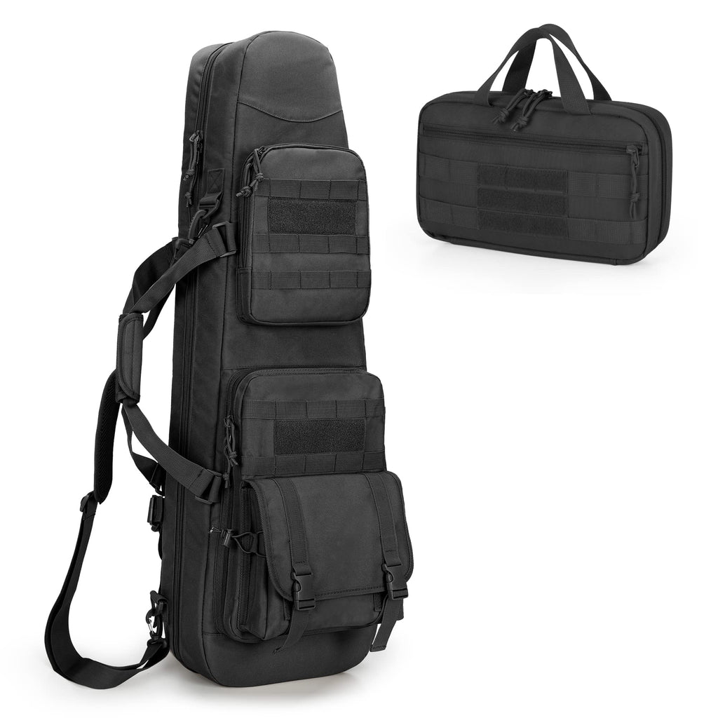 DSLEAF 36” Long Soft Rifle Case with Pistol Magazine Storage Bag for 2 Rifles and 23 Magazines, Black