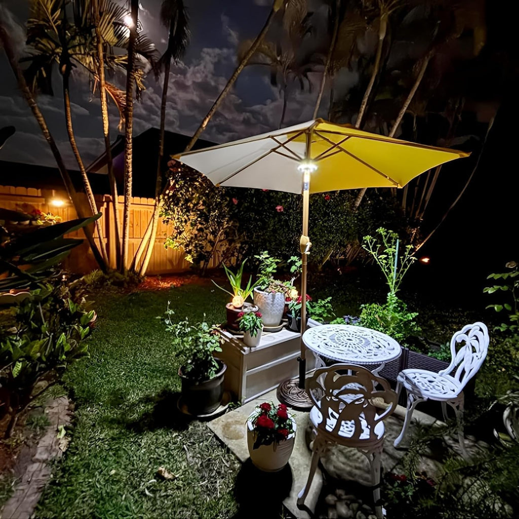 OYOCO Patio Umbrella Light - Cordless 3 Brightness Modes with 28 Cool White LEDs | Fits 1.15"-2" Poles