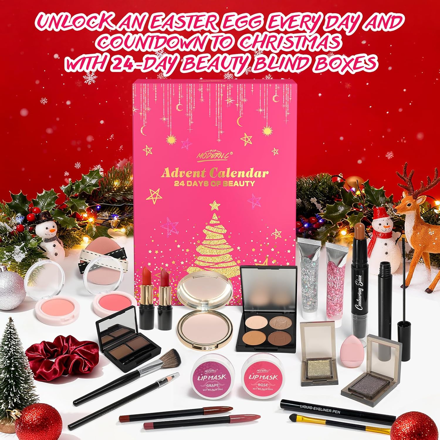 Skiennix Makeup Advent Calendar 2025 - 24 Days of Beauty Gifts for Women & Teens | Perfect for Christmas