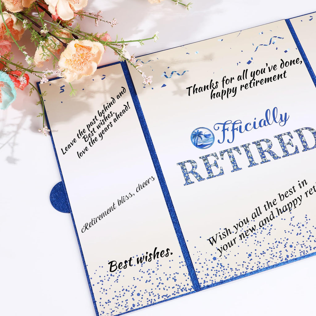 Viogtmca Blue Silver Retirement Party Decorations Large retirement Card Signing Guest Book Creative retirement Card for Men Women