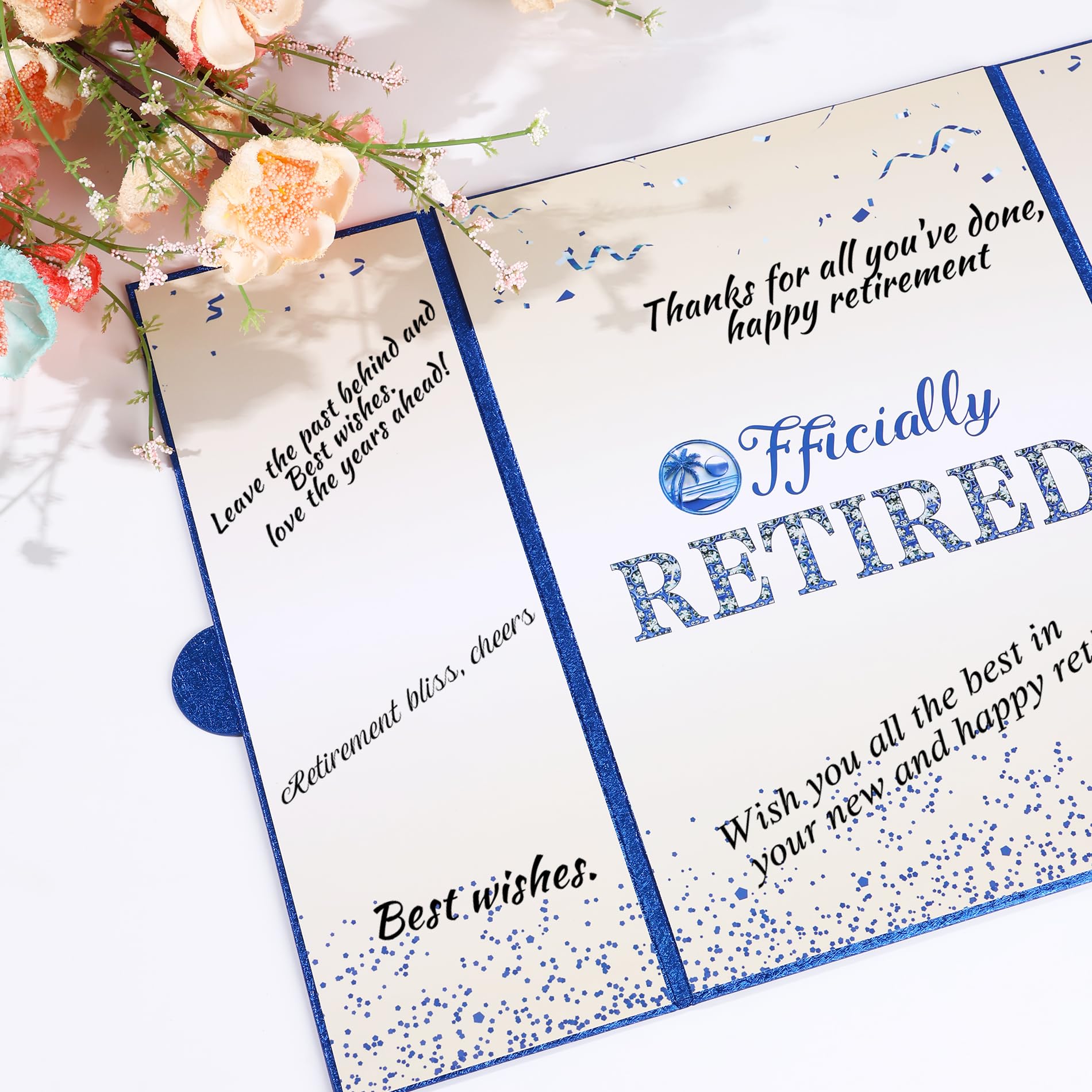 Viogtmca Blue Silver Retirement Party Decorations Large retirement Card Signing Guest Book Creative retirement Card for Men Women