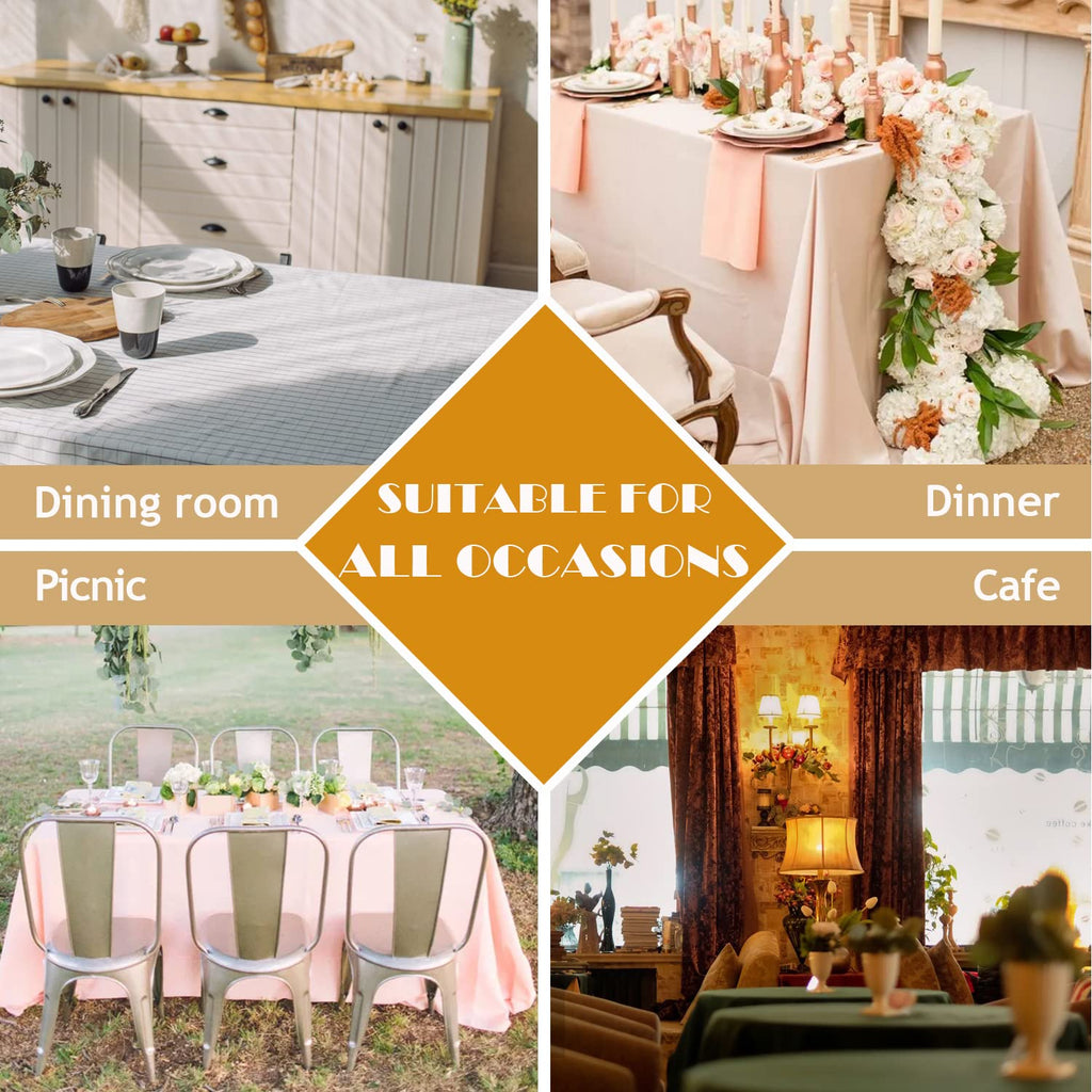 BALCONY & FALCON Extra-Large Table Cloth for 8ft Rectangle Tables – Waterproof & Crease-Proof Farmhouse Tablecloth for Banquet, Wedding, Baby Shower，Christmas Holiday Party (Olive, 91" x 156")