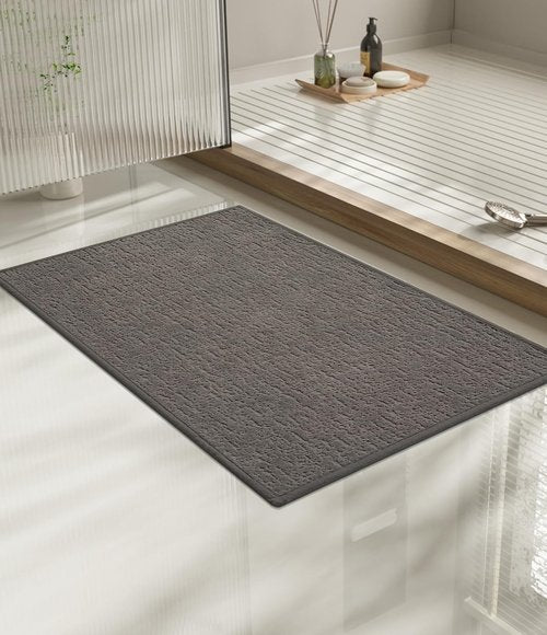 Chakme Ultra Thin Non-Slip Bathroom Rug Mat | Quick Dry Absorbent 24"x17" - Grey