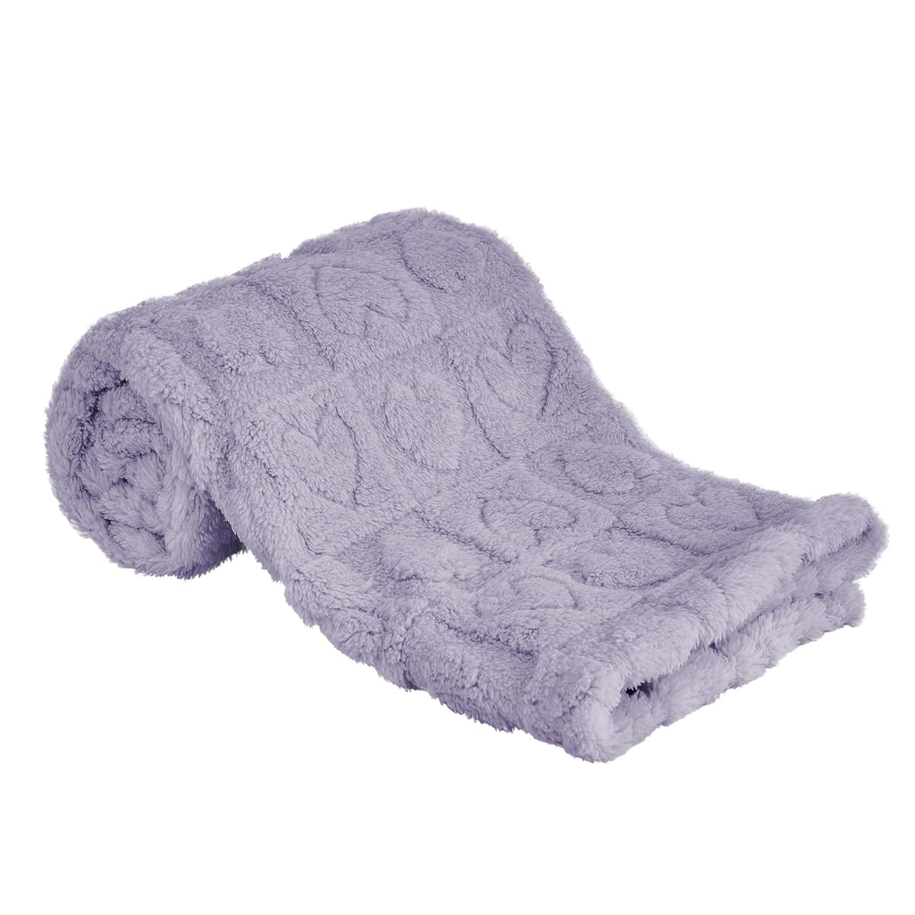 Yurhap Fleece Baby Blanket - Ultra Soft Heart Checkered Design for Infants | 30”x40” Purple Cozy Crib Stroller Blanket