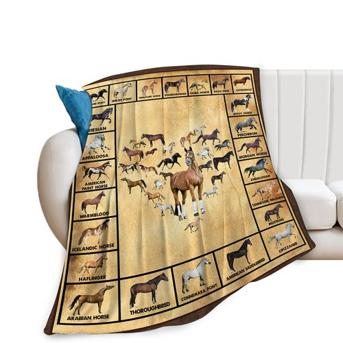 Horse Blanket Throws Horse Gifts Horses Throw Blanket for Girls Boys Kids Adults Soft Warm Cozy Fleece Blanket for Couch Sofa Bed 50"x40"