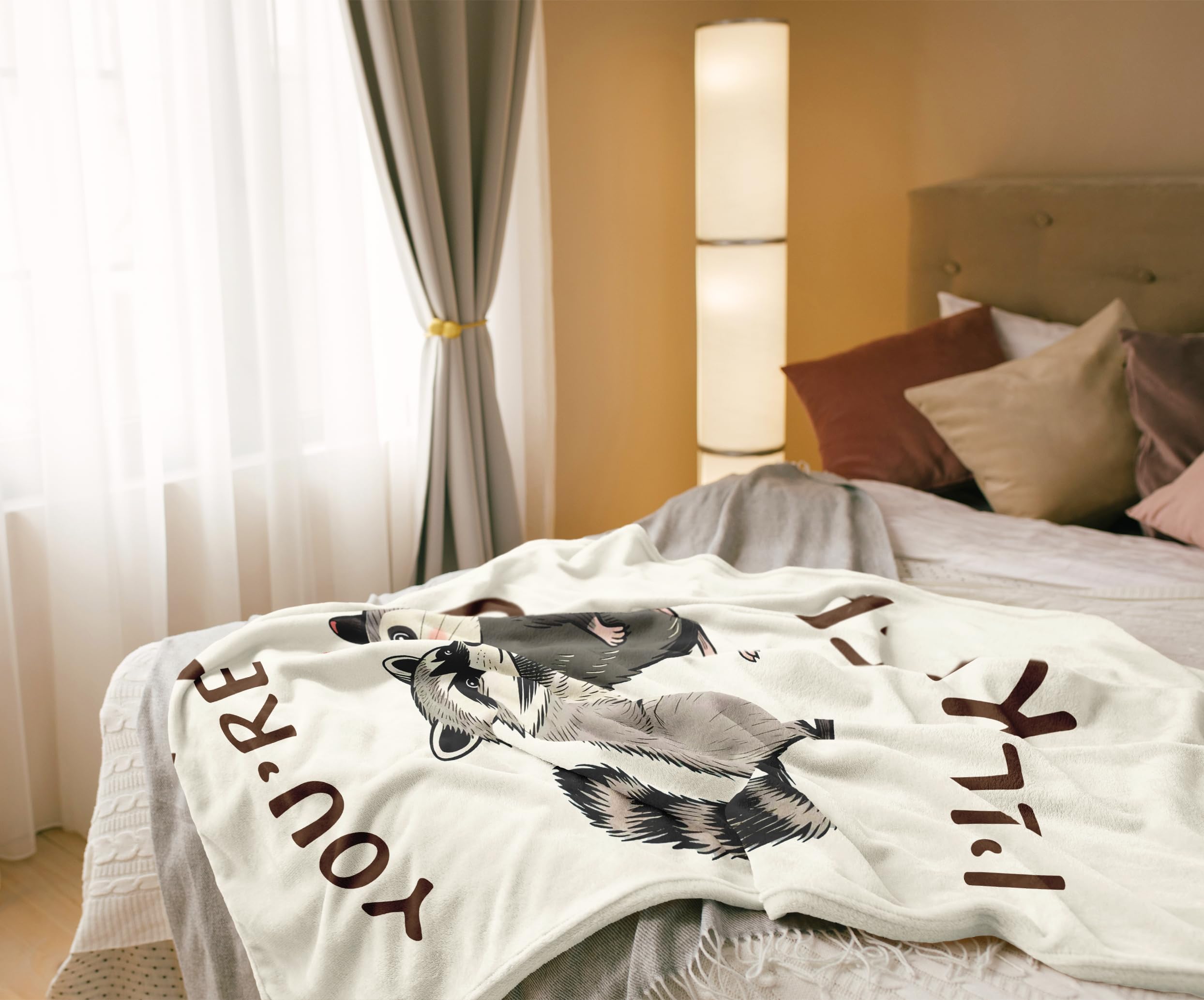 Hibolen Best Friend Birthday Gifts for Women Blanket 50"x60", Friendship Gifts for Women, Birthday Gifts for Woman Friendship, Bestie/Soul Sister Present, Raccoon and Opossum Throw