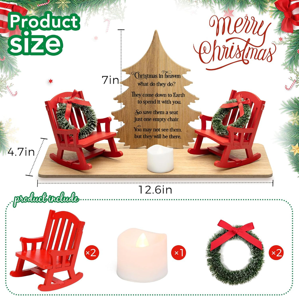 Regine Switzerland Christmas Memorial Candle Holders - Elegant Rocking Chair Ornament for Remembrance