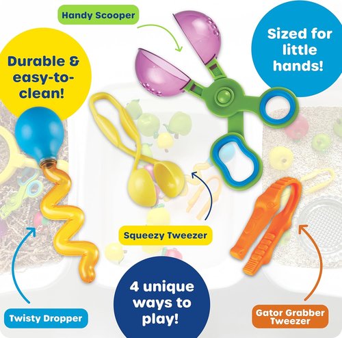 Learning Resources Helping Hands Fine Motor Tool Set - Sensory Bin Toys for Montessori & Therapy Games