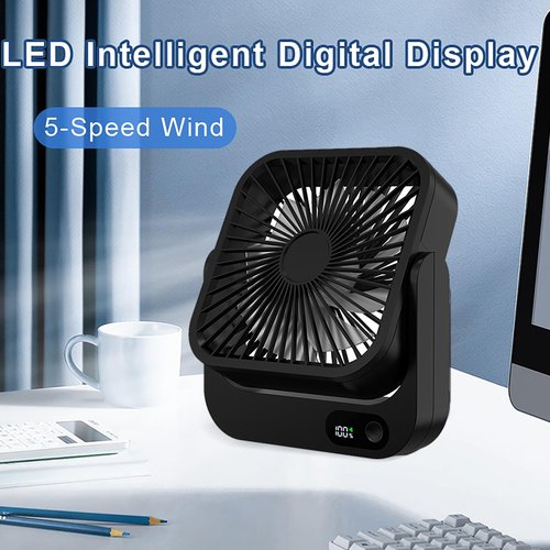 GIIKNEW 2-Pack Magnetic Cruise Ship Approved Fan, 5000mAh Battery Operated Portable Fan with 5 Speeds, Magnetically Sticks on Cabin Ceilings and Walls, Cruise Essentials 2026 - Black