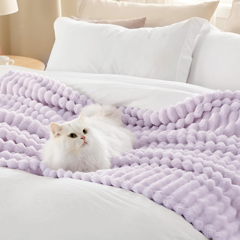 Bedsure GentleSoft Twin Blanket - Cozy Lavender Fog Throw for Women | Soft, Large 66x90 Inches