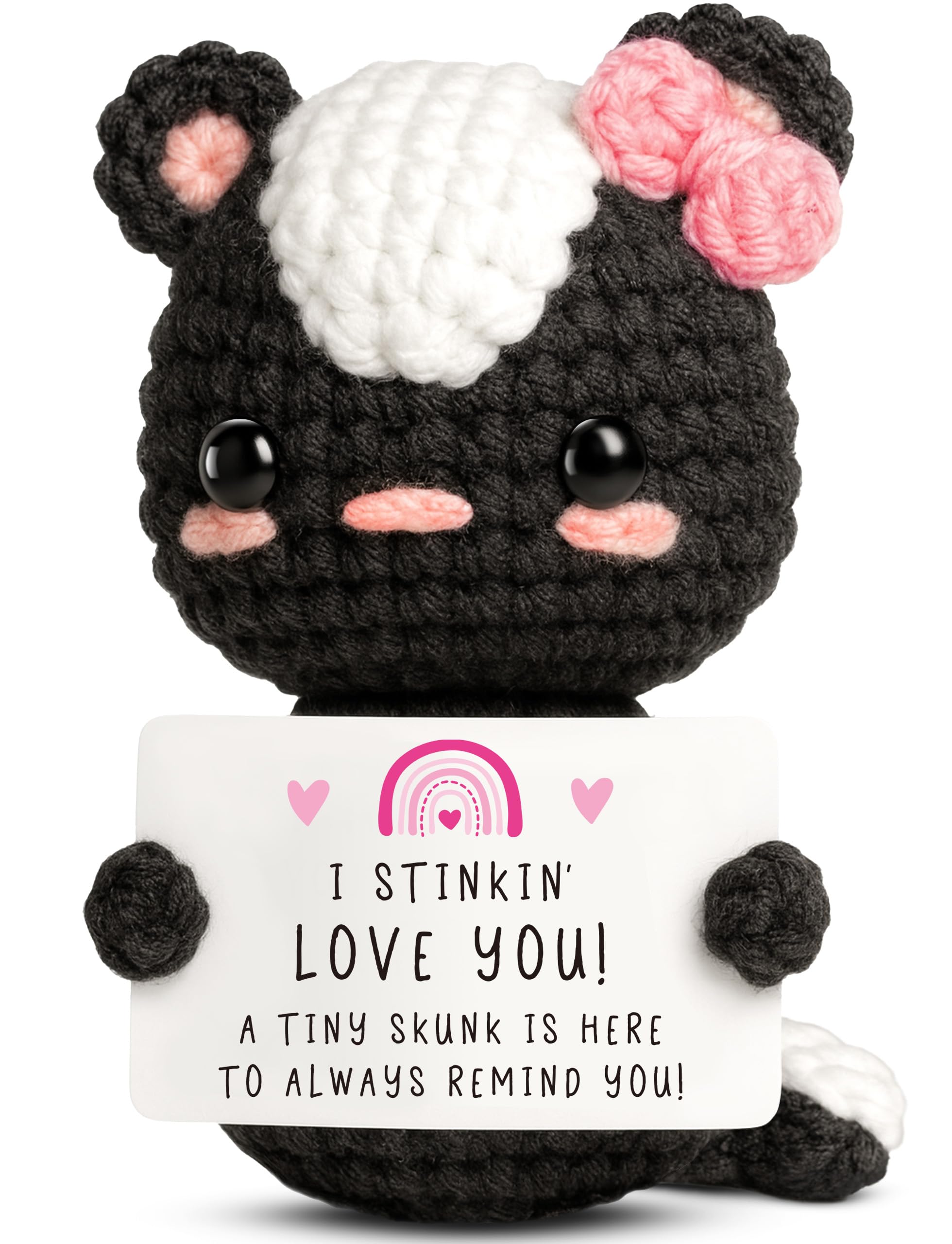 Valentines Day Love Gifts for Him Her Boyfriend Girlfriend - Cute Crochet Skunk Plush Funny I Love You Gift – Romantic Birthday Gift for Husband Wife –Wedding Anniversary To My Love Just Because