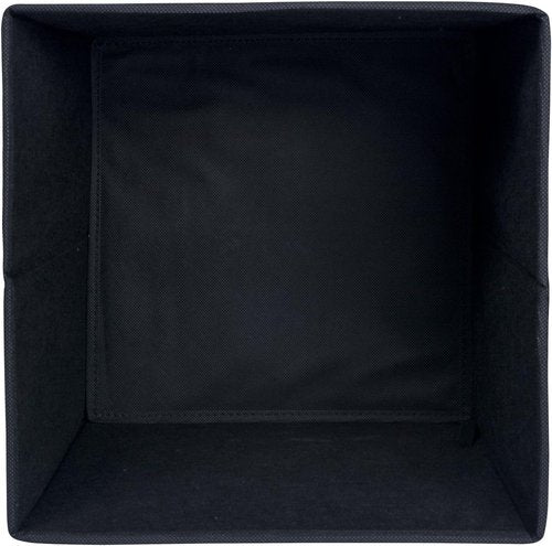 DII Storage Bin Set - Collapsible Non-Woven Organizer Cubes, Black, Small 11x11x11 Inches, 2 Count