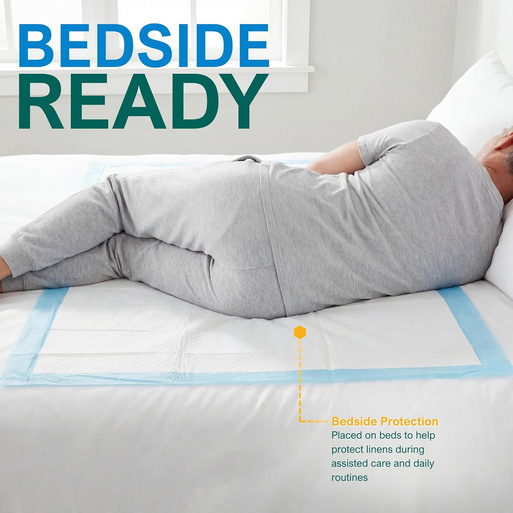 Med Pride Disposable Underpads - Super Absorbent Incontinence Pads 23" X 36" (25-Count) | Ideal for Kids, Adults, and Pets