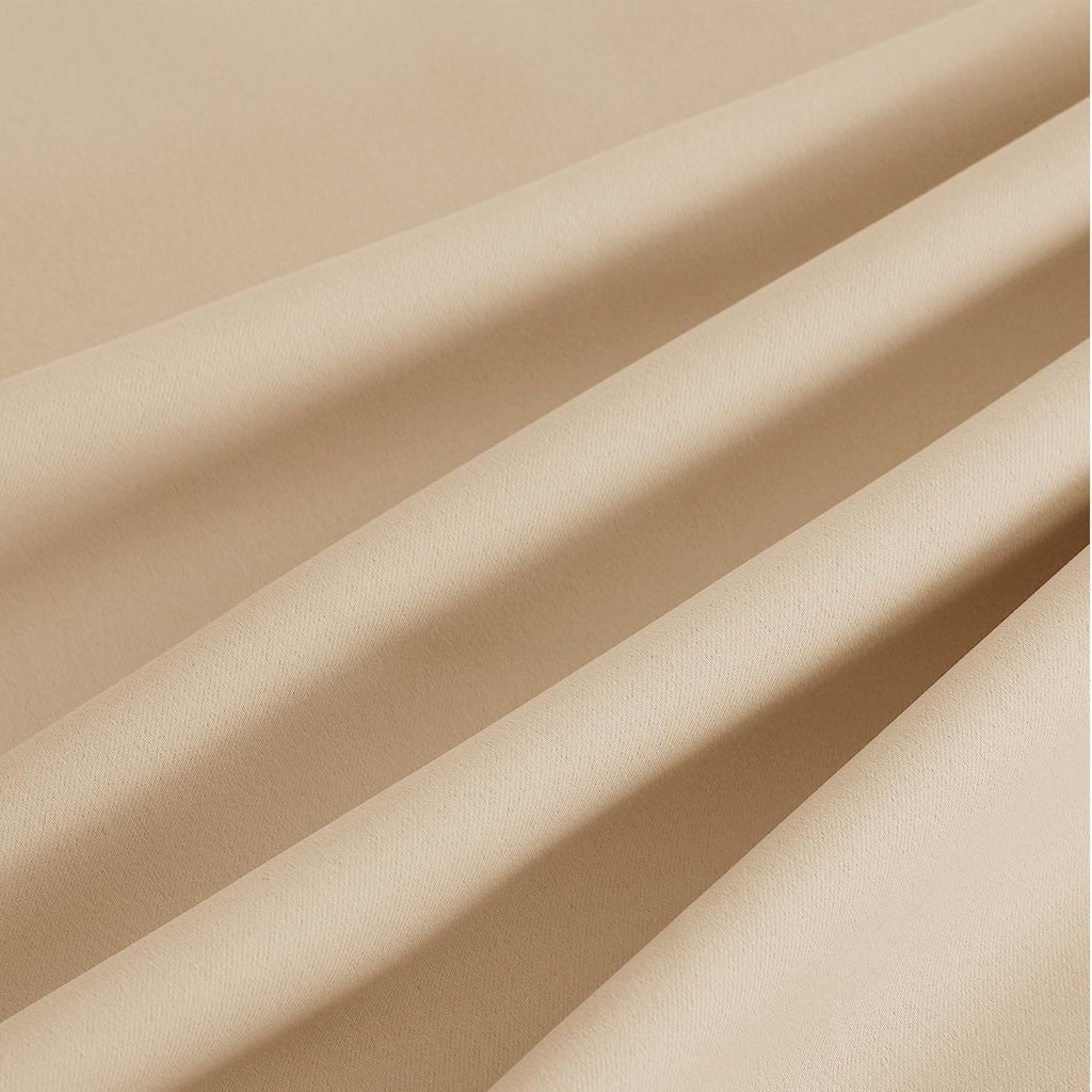 NICETOWN Room Darkening Curtains - 2 Panels in Biscotti Beige, 52" x 84" for Enhanced Privacy
