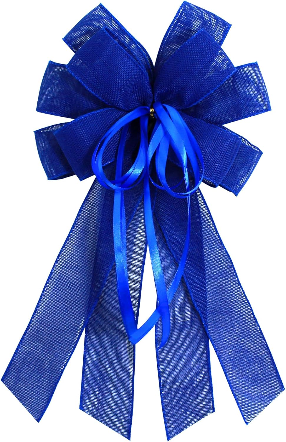 Regine Switzerland Large Dark Blue Burlap Bow - Perfect for Wreaths & Spring Decor | Holiday Party Accent