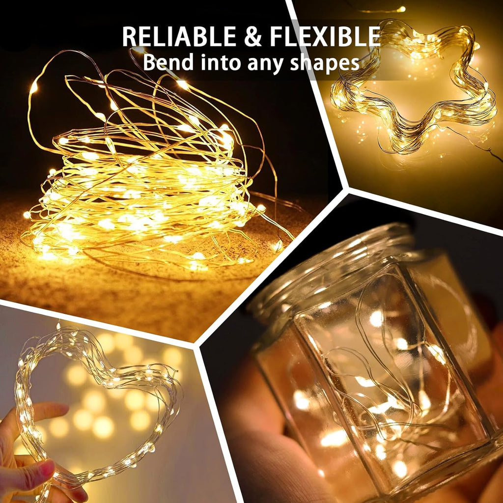 Skiennix 20 LED Fairy Lights - 7Ft Waterproof Twinkle String Lights for Weddings & Parties | Warm White
