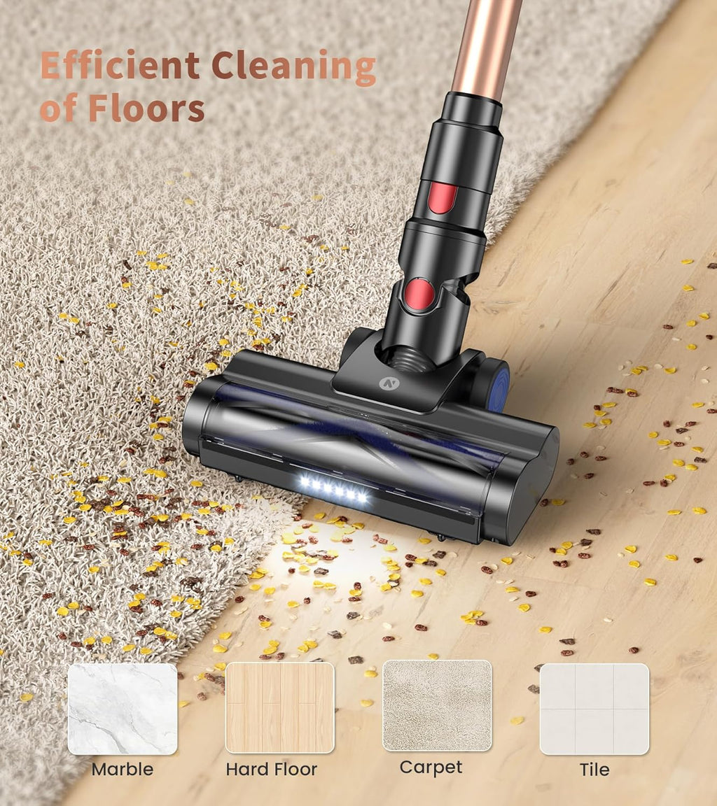 NADALY Cordless Vacuum Cleaner - 500W 40KPA Stick Vacuum with 45 Min Runtime | Anti-Tangle Design, 1.5L Dust Cup