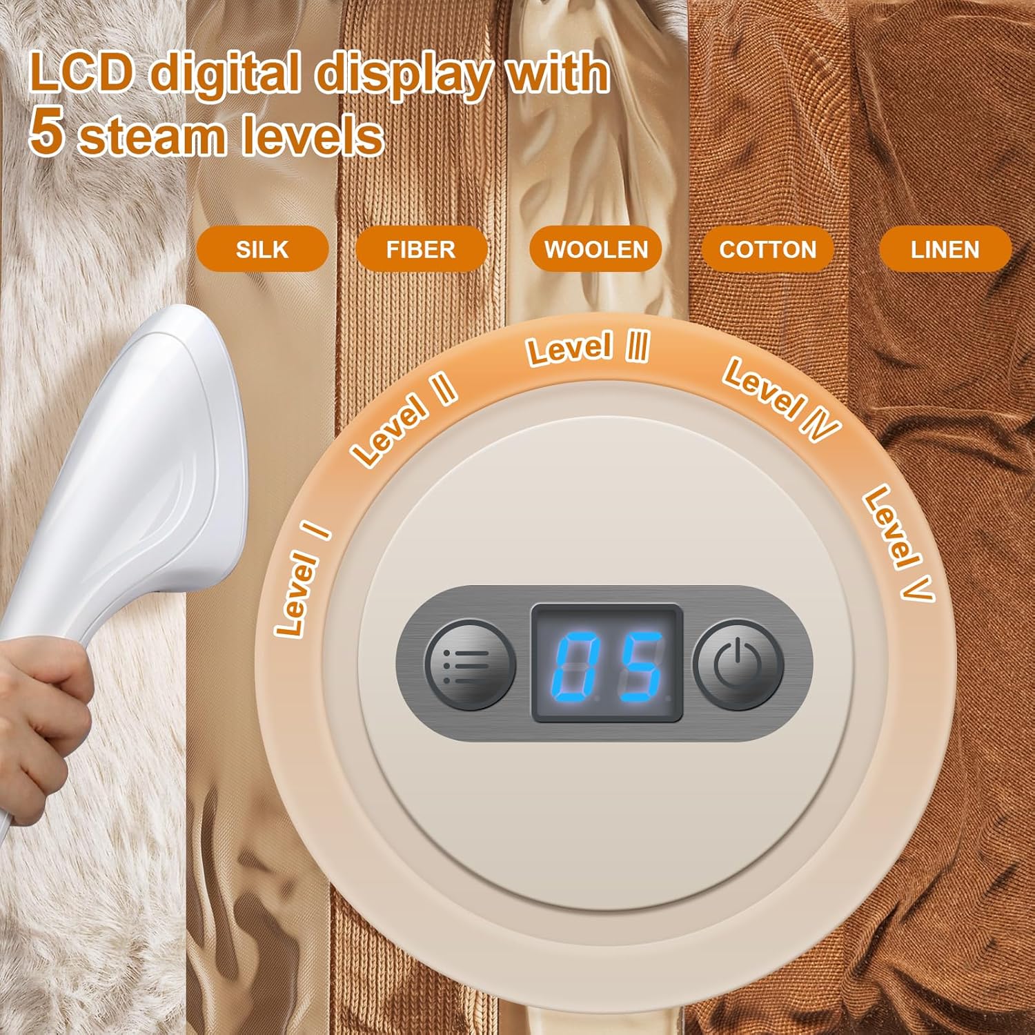 Skiennix Professional Garment Steamer - Dual Bar Design with LCD Display & Adjustable Ironing Board