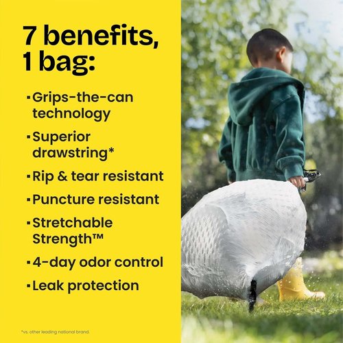 Glad ForceFlex Tall Kitchen Trash Bags - 13 Gallon, Gain Original Scent, 140 Count