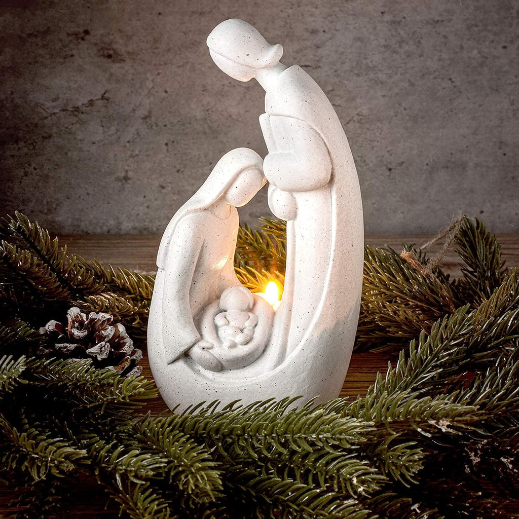 Regine Switzerland Christmas Nativity Candle Holder Set - Elegant Advent Centerpiece Figurines for Home Decor