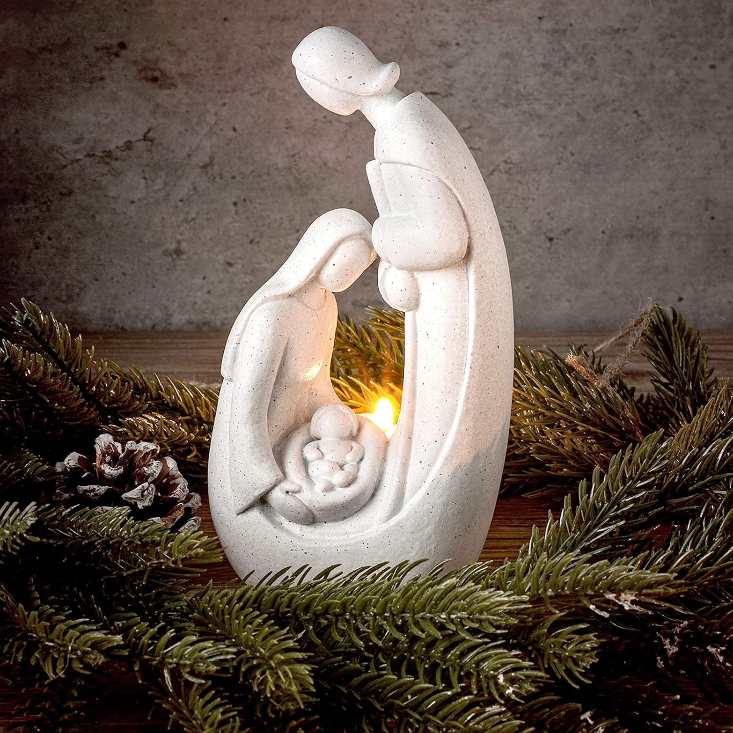 Regine Switzerland Christmas Nativity Candle Holder Set - Elegant Advent Centerpiece Figurines for Home Decor