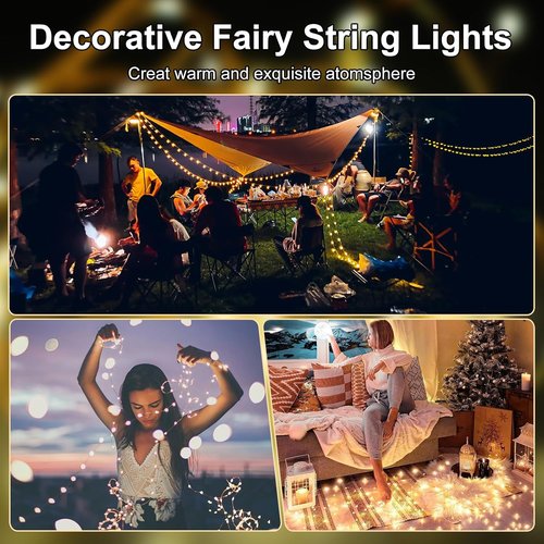 Fairy Lights Battery Operated String Lights - 50 LED Waterproof 16.4ft Silver Wire | Warm White, 2 Pack for Christmas & Party Decor