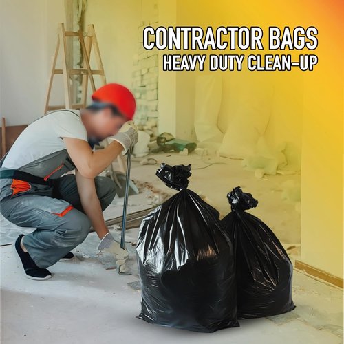 Heavy Duty Contractor Bags | 42 Gallon 2 Mil Thick Trash Bags for Construction & Outdoor Use (20 Count)