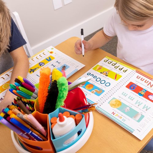 Hapinest Rotating Art Supply Organizer - Versatile Crayon, Marker & Pencil Storage for Classroom | Desk Caddy