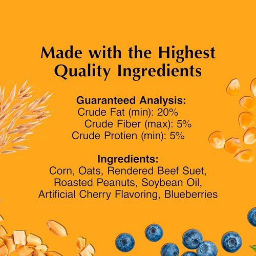 C&S Berry Delight Suet Cakes for Wild Birds - No Melt Formula, 11.75 Ounces, Pack of 8